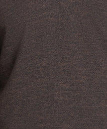 Chocolate Merino Wool Long Sleeve Polo Shirt