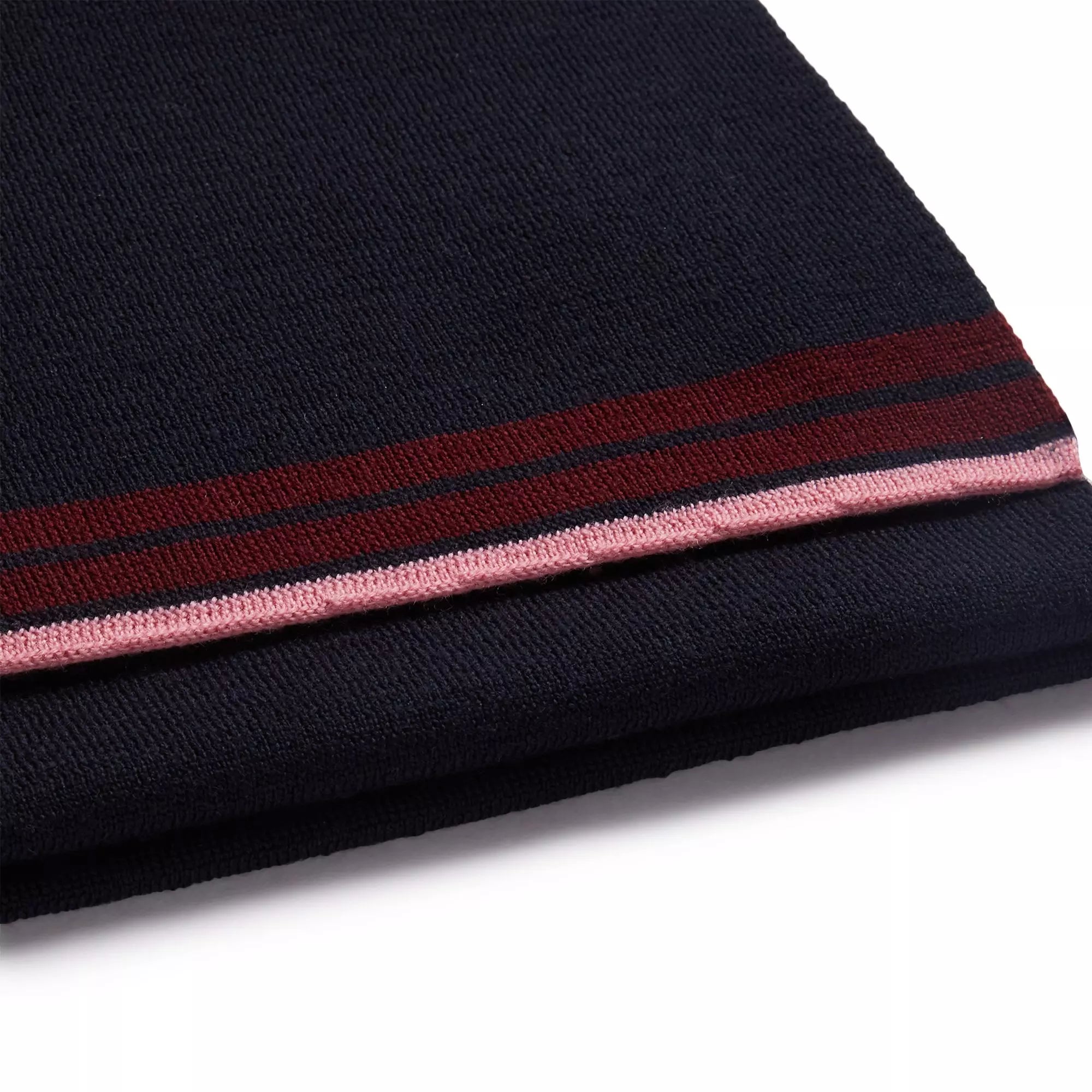 Navy Blue Knitted Merino Wool Hat & Scarf Set