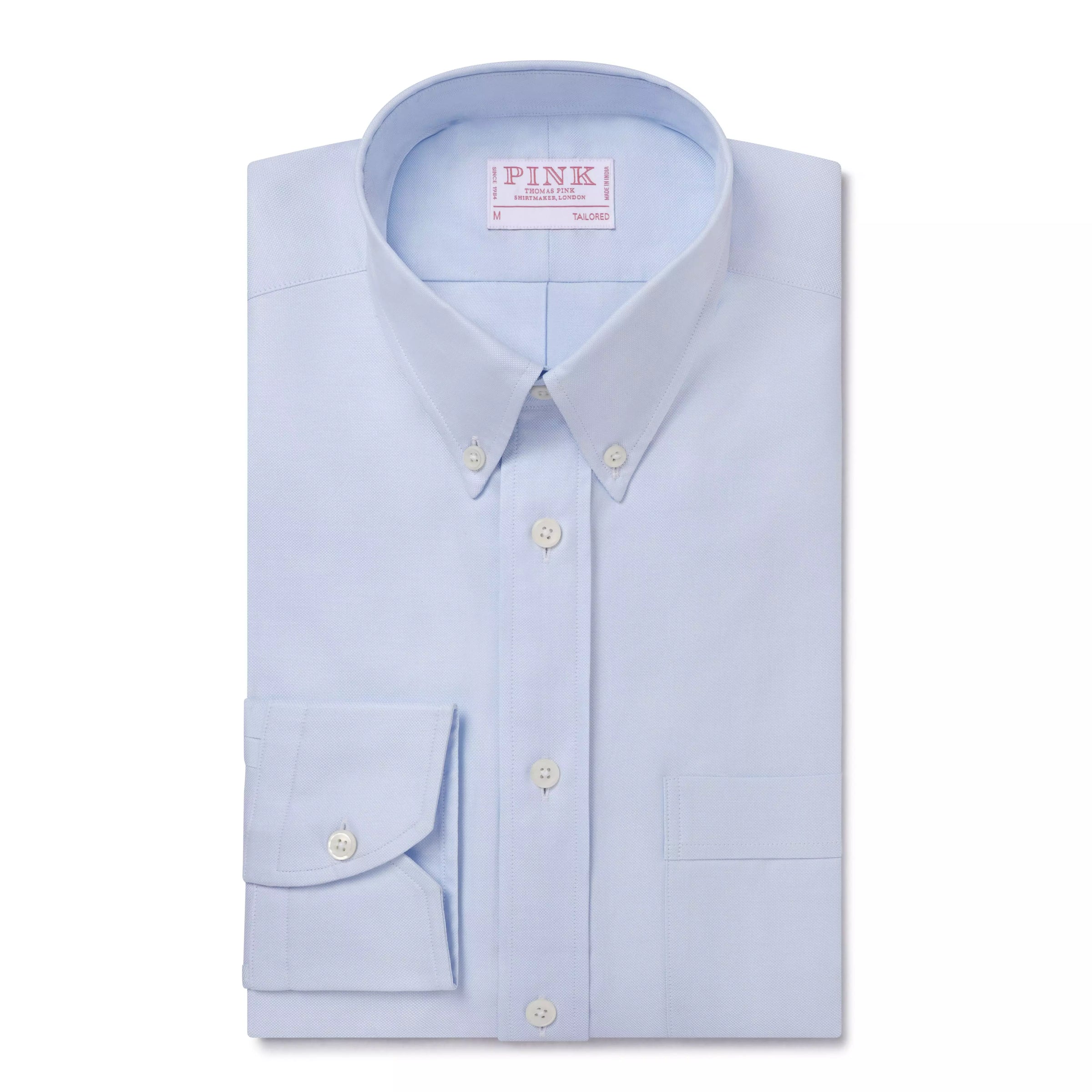 Pale Blue Tailored Fit Smart Casual Button Down Weekend Oxford Shirt