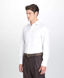 White Tailored Fit Twill Formal Shirt