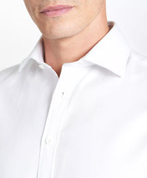 White Tailored Fit Twill Formal Shirt