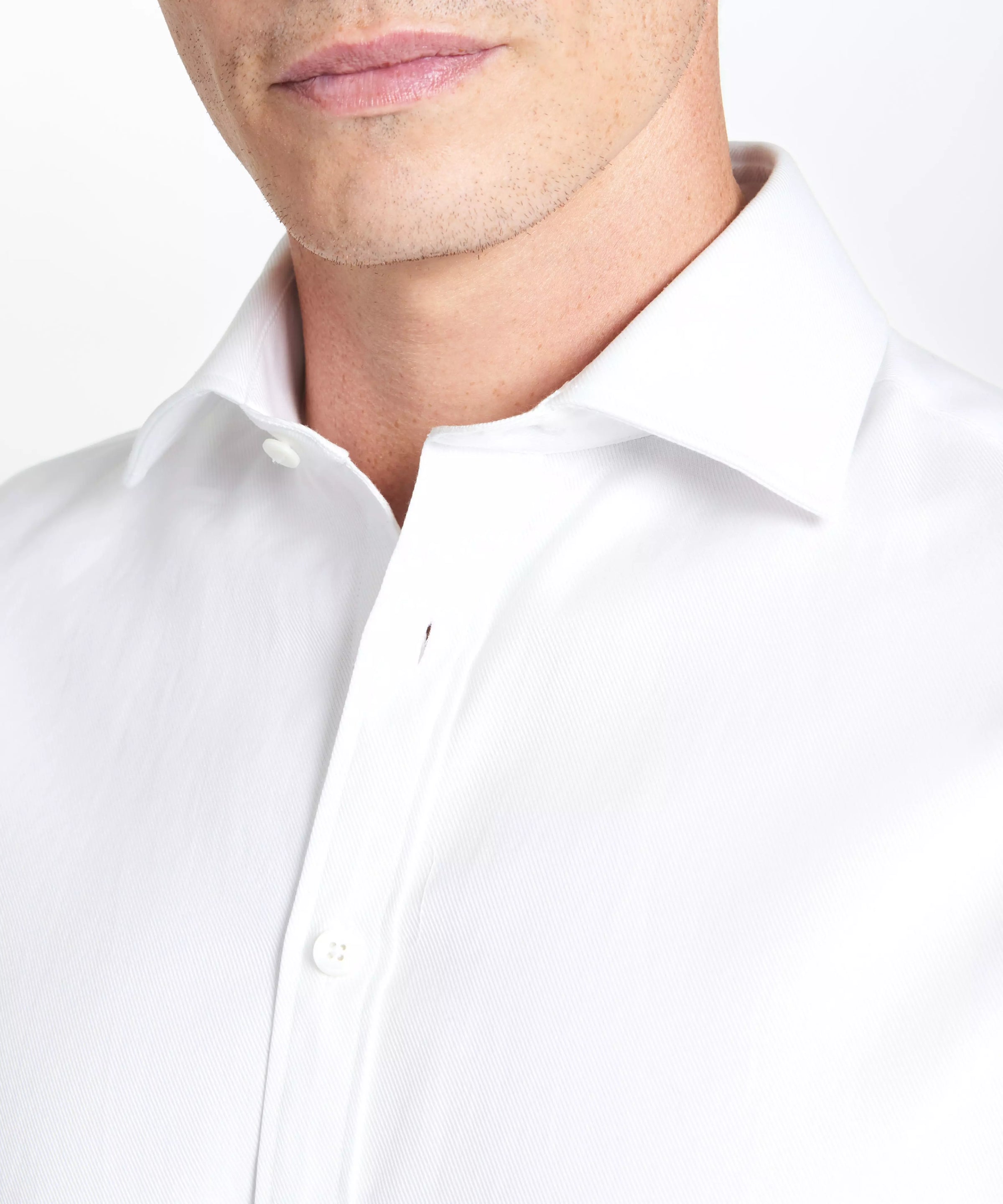 White Tailored Fit Twill Formal Shirt