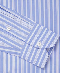 Pale Blue & Blue Tailored Fit Formal Bedford Stripe Shirt