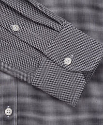 Black & White Slim Fit Micro Gingham Check Formal Shirt